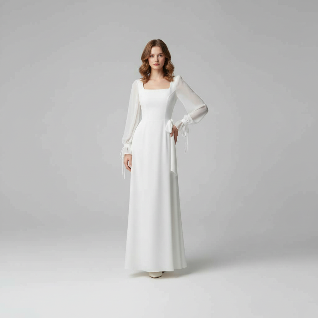 Elegant Long Sleeve Maxi Dress | Women's Wedding Guest Dress