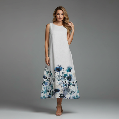 Floral A-Line Midi Dress | Women's Summer Dresses