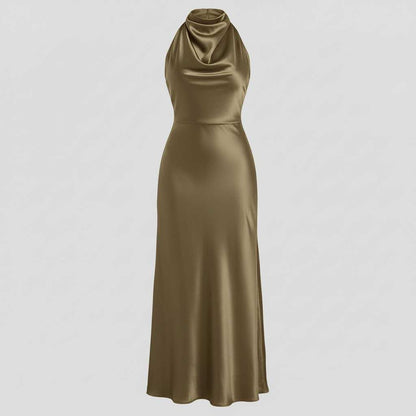 Halter Evening Dress | Elegant Midi Dress for Formal Events