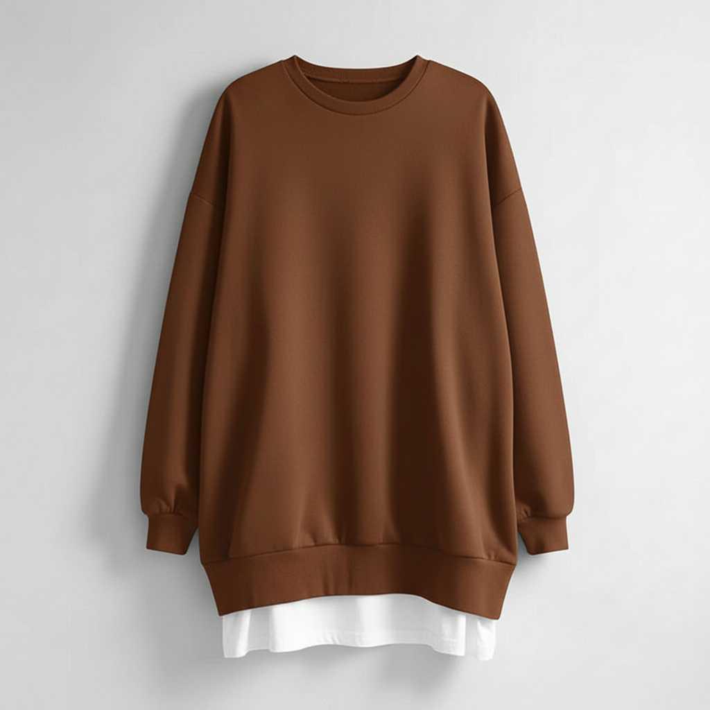 Women's Oversized Sweatshirt | Casual Crew Neck Top
