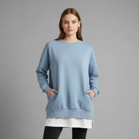 Women's Oversized Sweatshirt | Casual Crew Neck Top