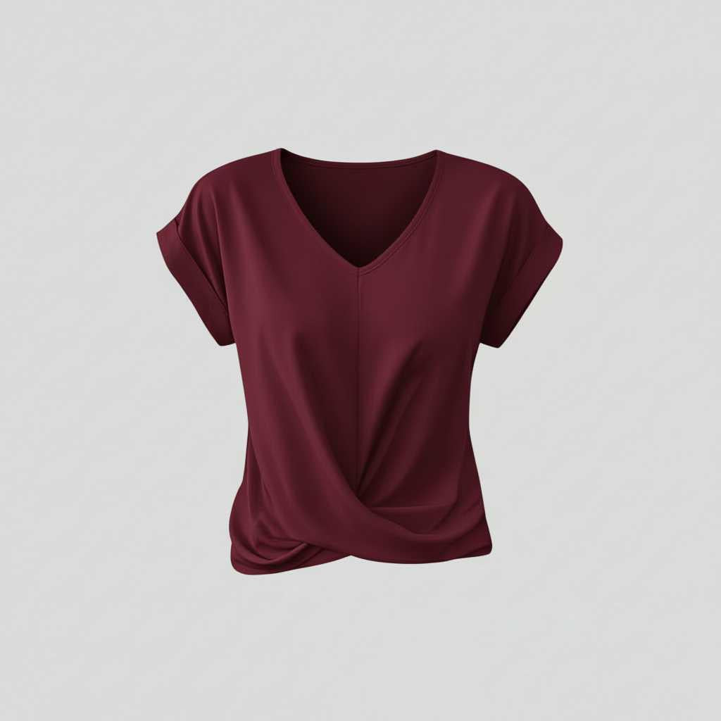 V-Neck Twist Detail Top | Women's Blouse for Summer Casual Wear