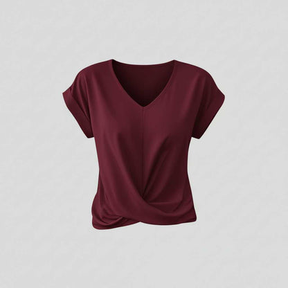 V-Neck Twist Detail Top | Women's Blouse for Summer Casual Wear
