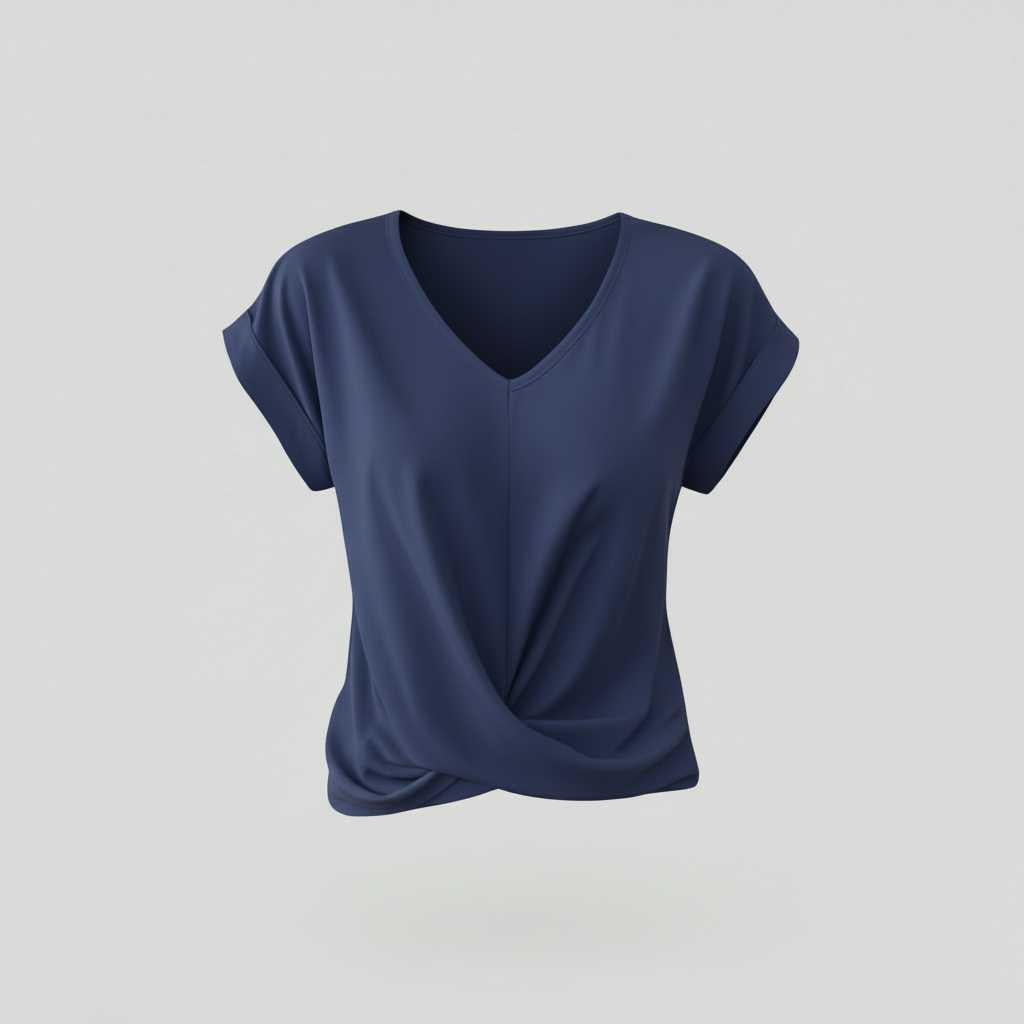 V-Neck Twist Detail Top | Women's Blouse for Summer Casual Wear