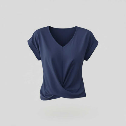 V-Neck Twist Detail Top | Women's Blouse for Summer Casual Wear