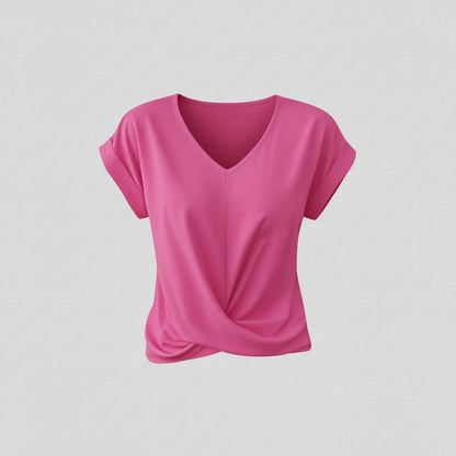 V-Neck Twist Detail Top | Women's Blouse for Summer Casual Wear