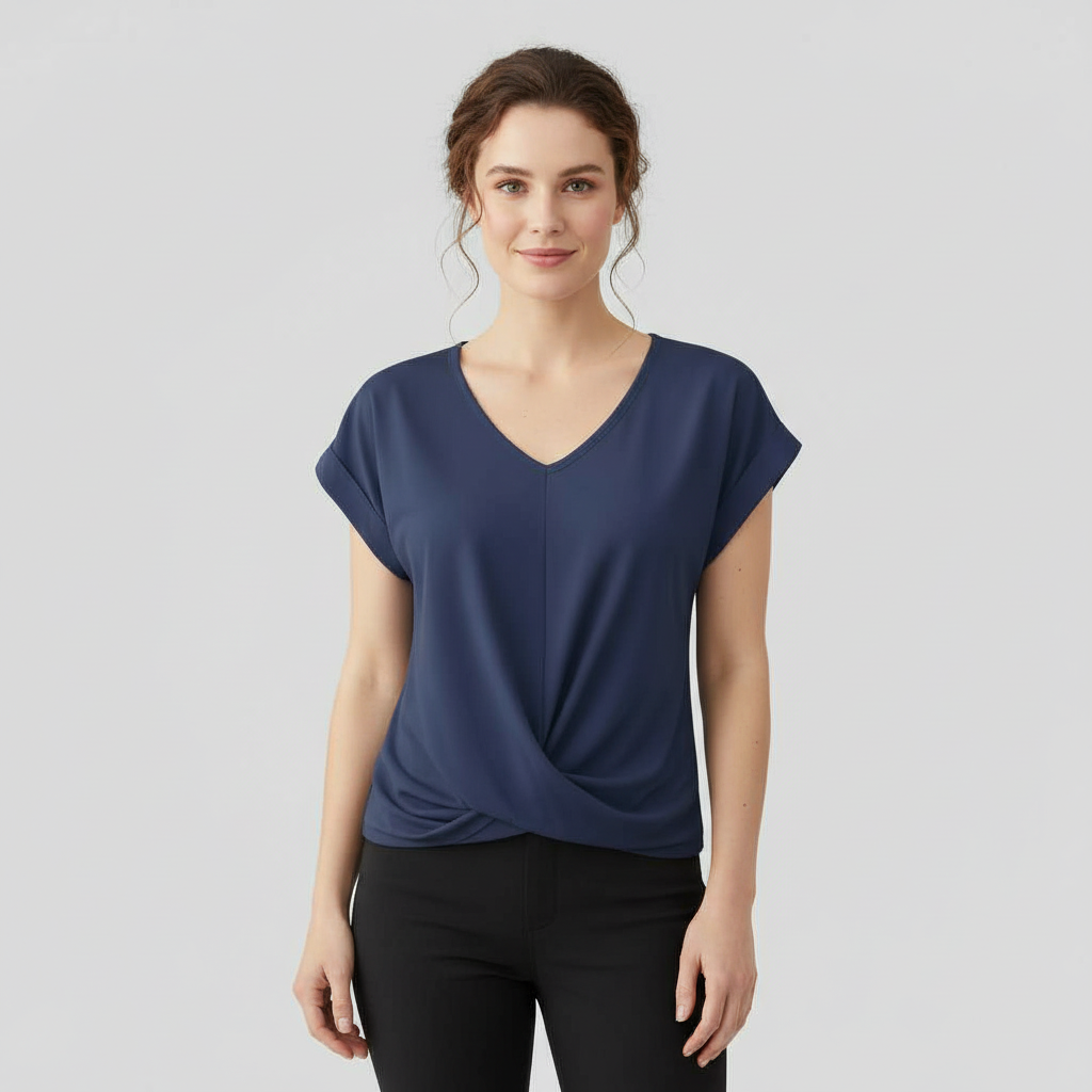 V-Neck Twist Detail Top | Women's Blouse for Summer Casual Wear