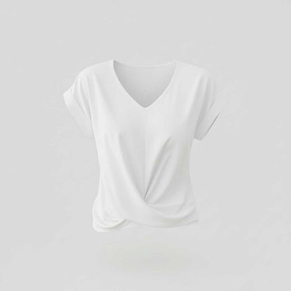 V-Neck Twist Detail Top | Women's Blouse for Summer Casual Wear