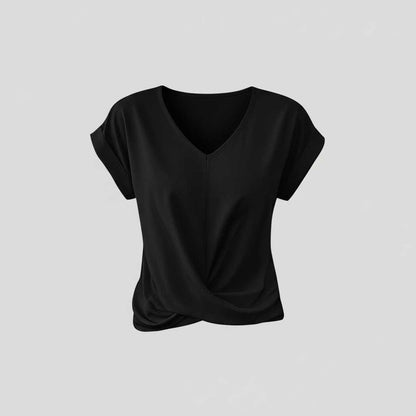 V-Neck Twist Detail Top | Women's Blouse for Summer Casual Wear