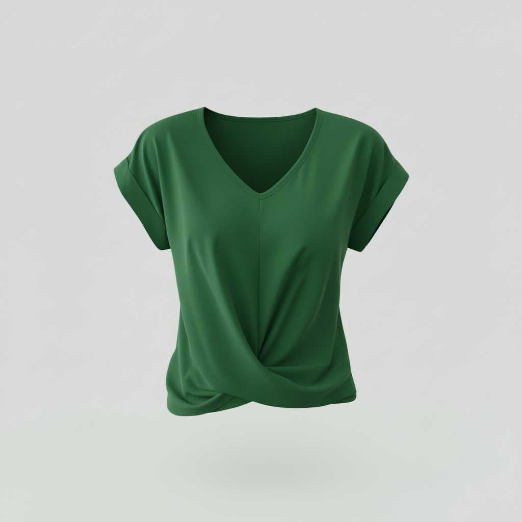 V-Neck Twist Detail Top | Women's Blouse for Summer Casual Wear
