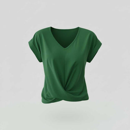 V-Neck Twist Detail Top | Women's Blouse for Summer Casual Wear