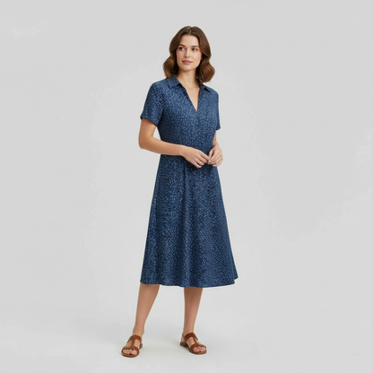 Women's Midi Shirt Dress | Casual Short Sleeve Dresses